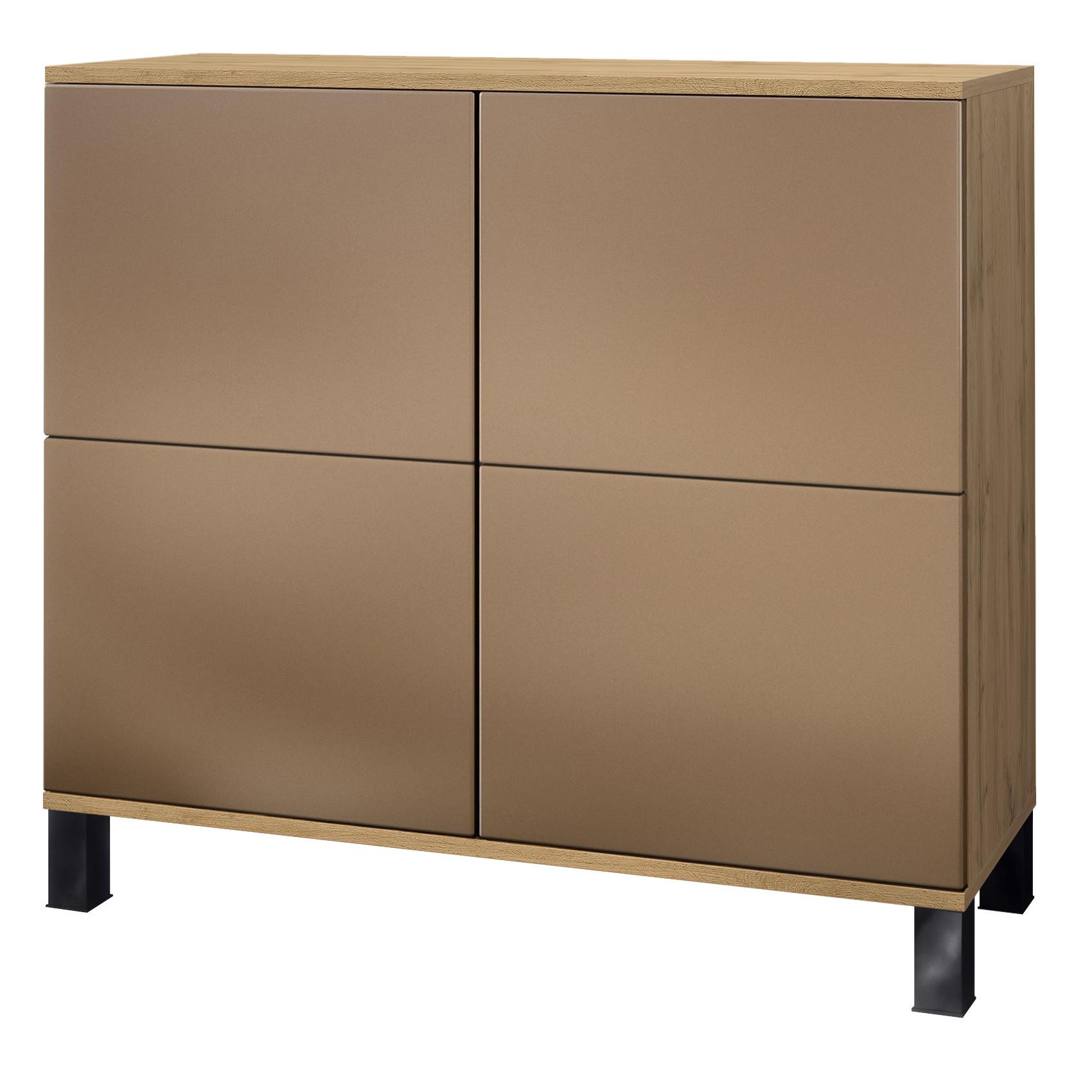 KOMMODE Rova Bronze Optik - Bronzefarben, Holzwerkstoff (92.5/84.5/35cm) - Vladon
