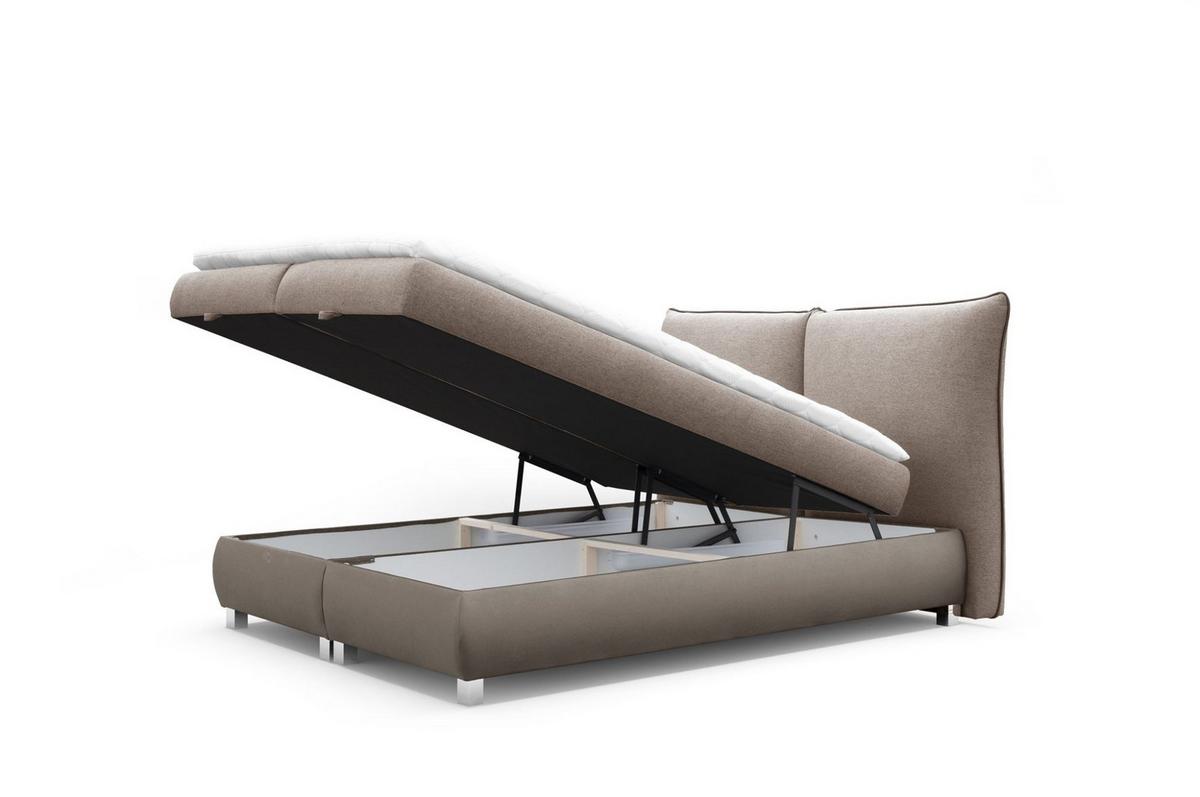 BOXBETT Valentin In Neve - Beige, Holzwerkstoff/Textil (180/200cm) - Fun Möbel