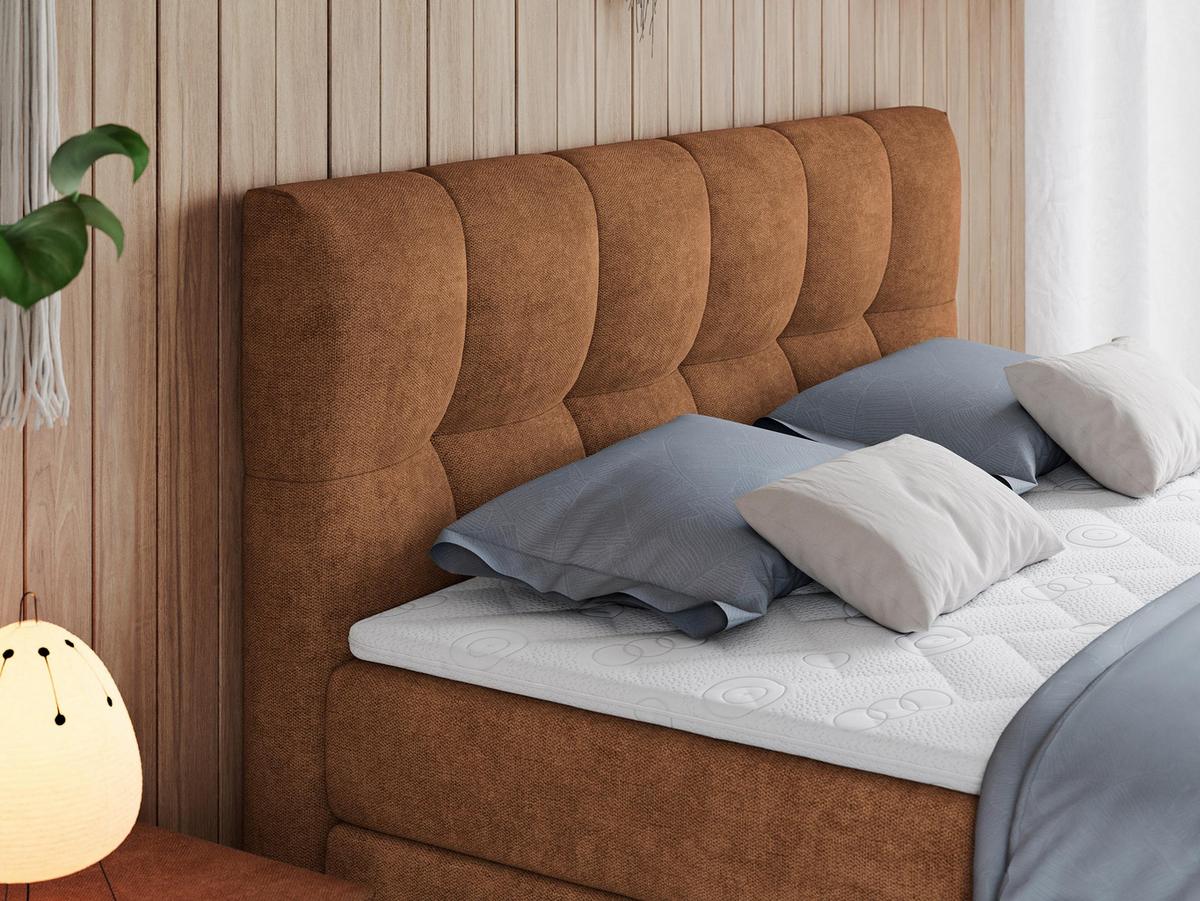 BOXSPRINGBETT ALVIN KING 200/200 Orange Struktur - H3 - Orange, Holz/Textil (200/200cm) - MKS