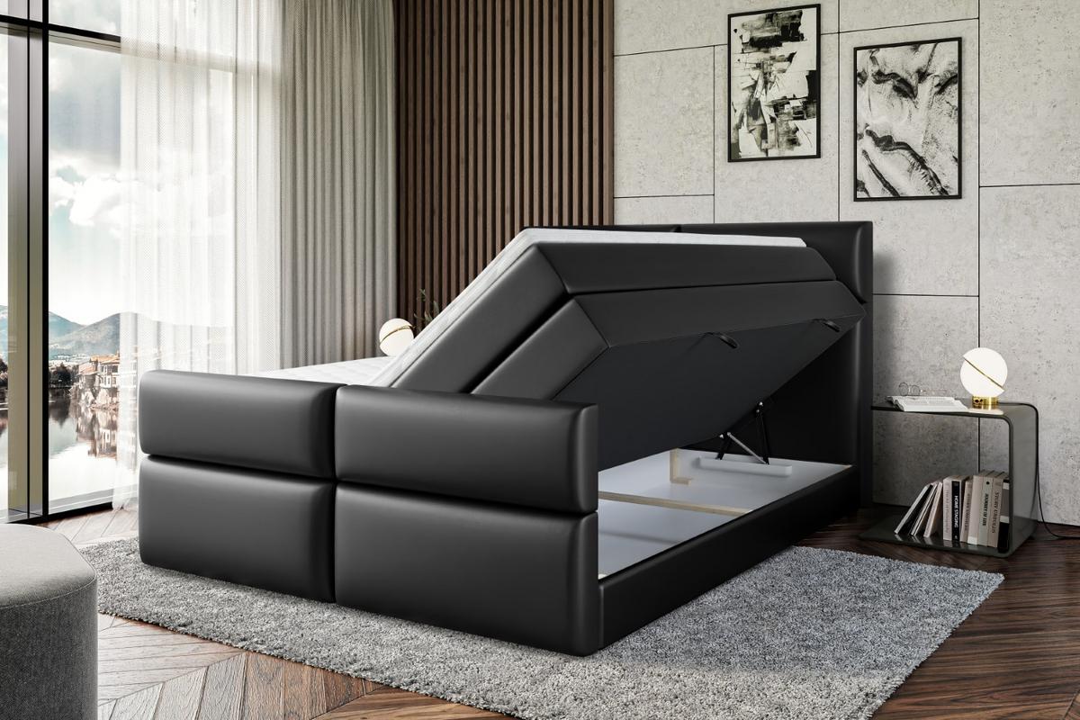 BOXSPRINGBETT BOXI3-Z KING - 160x200 - H3/H4 - Schwarz Hochglanz - Schwarz Hochglanz, Holzwerkstoff (160/200cm) - ALTDECOR