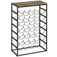 WEINREGAL Spanplatte Metall Rustikal-Braun - Braun, Metall (30/88.5/59cm) - HOMCOM