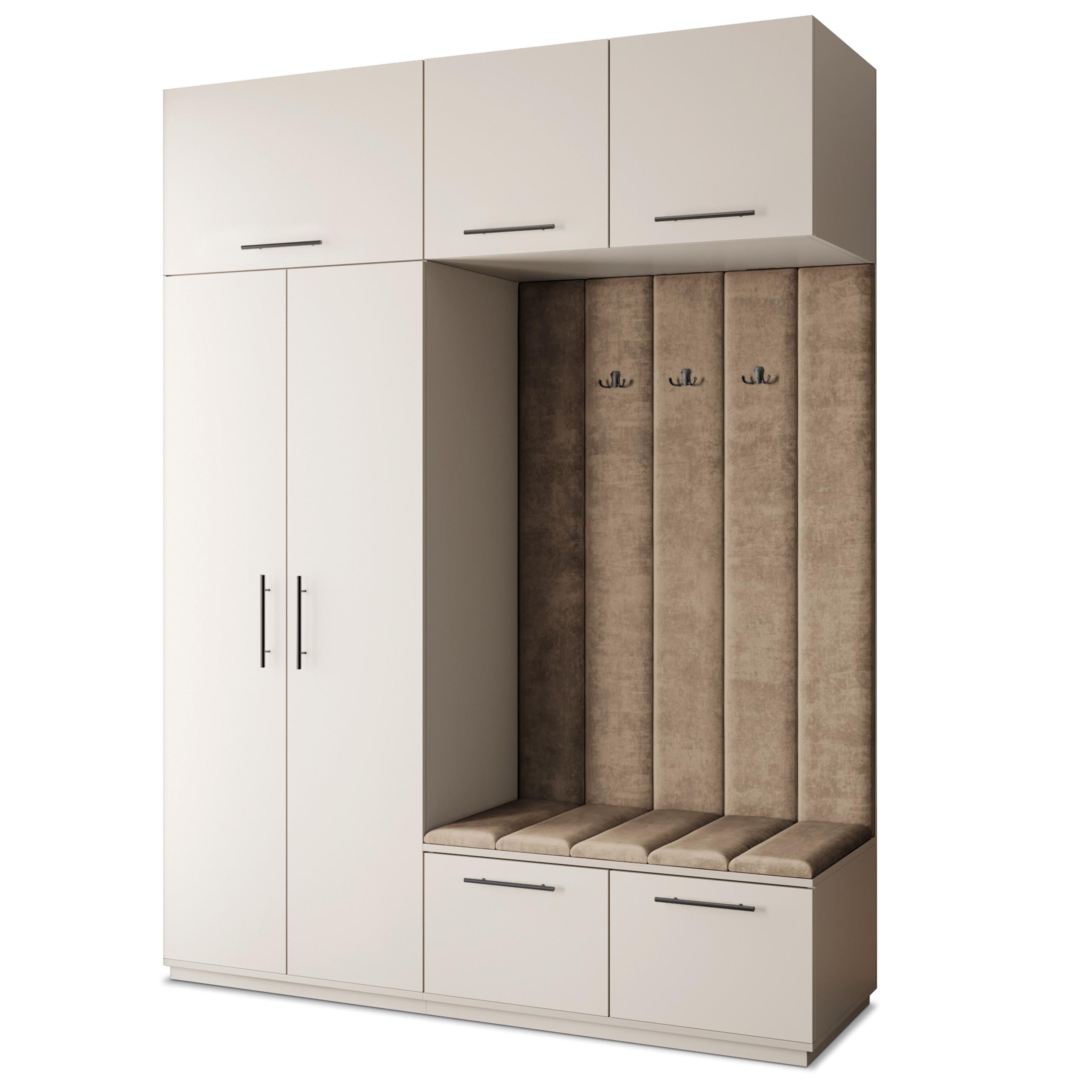 GARDEROBENSCHRANK REMA 180/240/60 cm Modern Garderobe-Set Kaschmir - Kaschmir/Mokka, Holzwerkstoff (180/240/60cm) - MASSENO