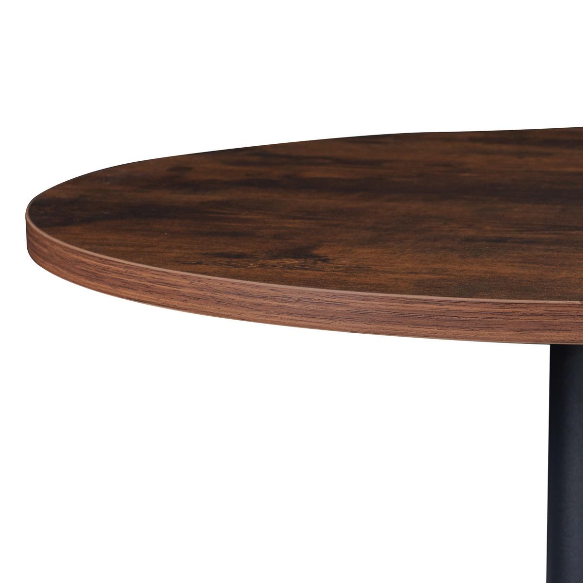 BARTISCH Vantaa - Walnussfarben/Schwarz, Holzwerkstoff/Metall (60/60/100cm) - [en.casa]