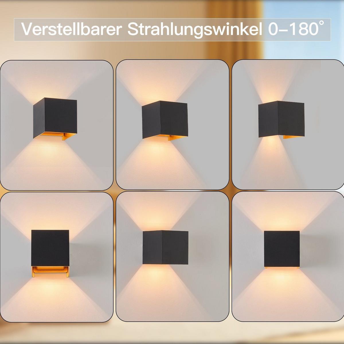 WANDLEUCHTE Luminara 10/10/10 cm - Schwarz, Metall (10/10/10cm) - ZMH