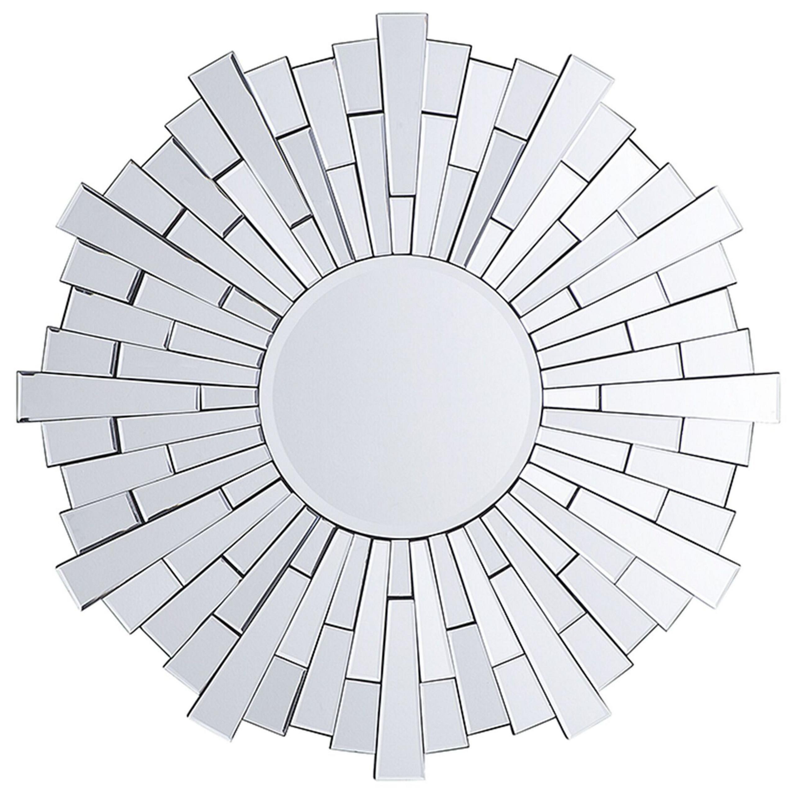 WANDSPIEGEL silber 70 cm rund Vire - Silberfarben, Holzwerkstoff (70/70/2cm) - Beliani