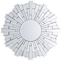 WANDSPIEGEL silber 70 cm rund Vire - Silberfarben, Holzwerkstoff (70/70/2cm) - Beliani