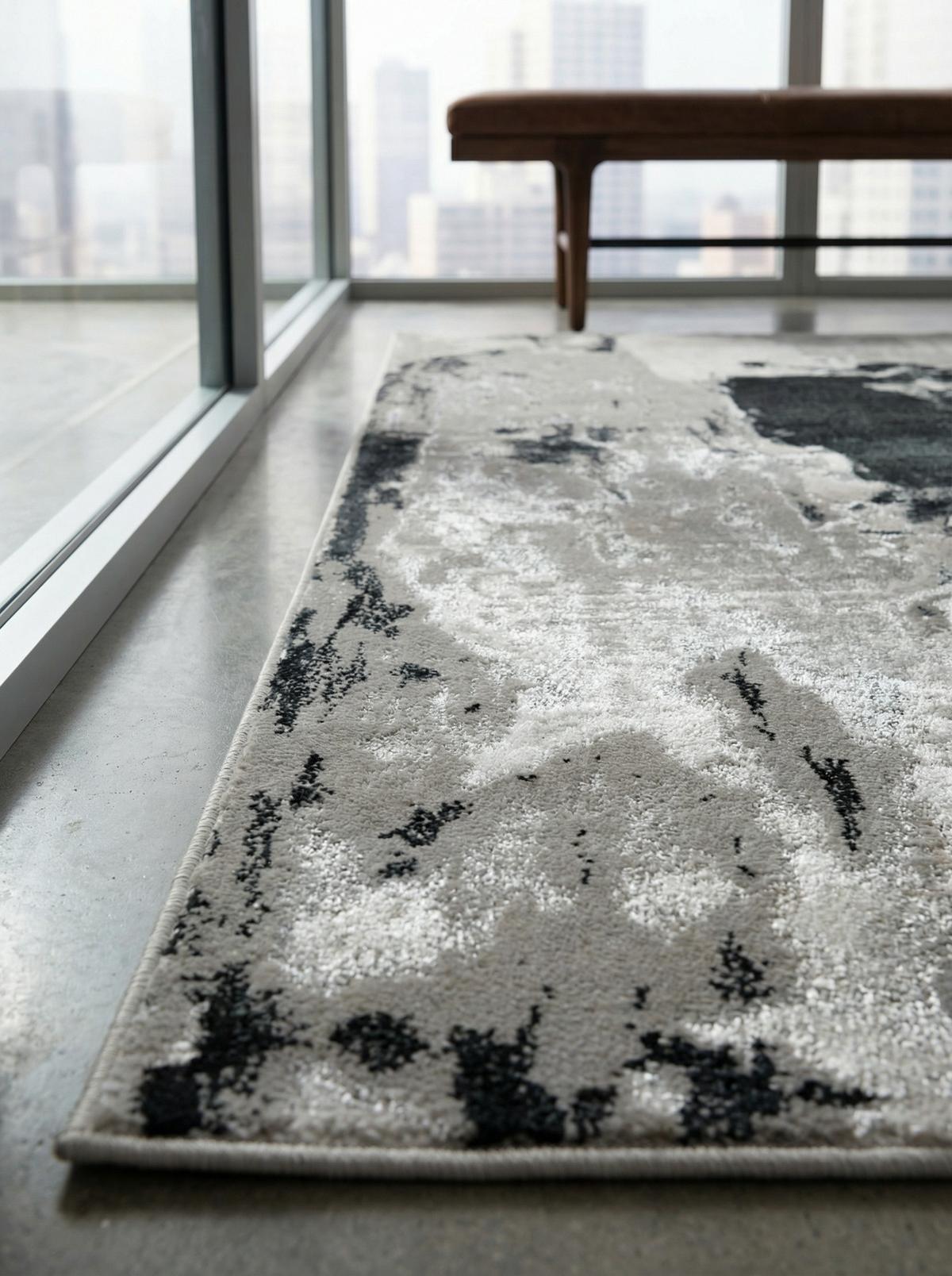 TEPPICH SARNTAL, abstrakt, aus Polyester, Silbergrau, 200 x 290 cm - Grau, Textil (290/200cm) - KADIMA DESIGN