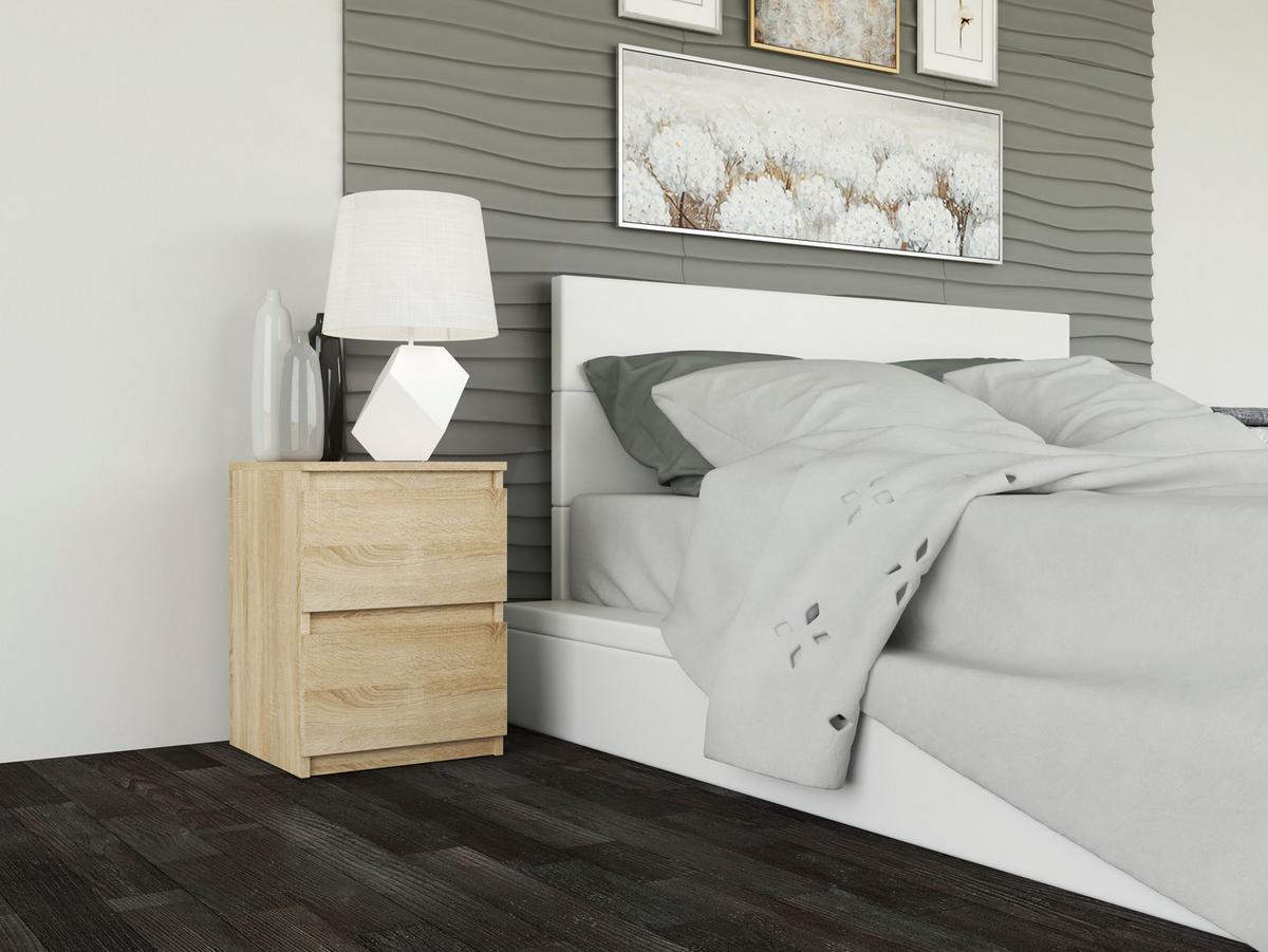 NACHTTISCH Sonoma 30/40/30 - Schwarz/Weiß, Holzwerkstoff (30/40/30cm) - RAUMHIRSCH FURNITURE