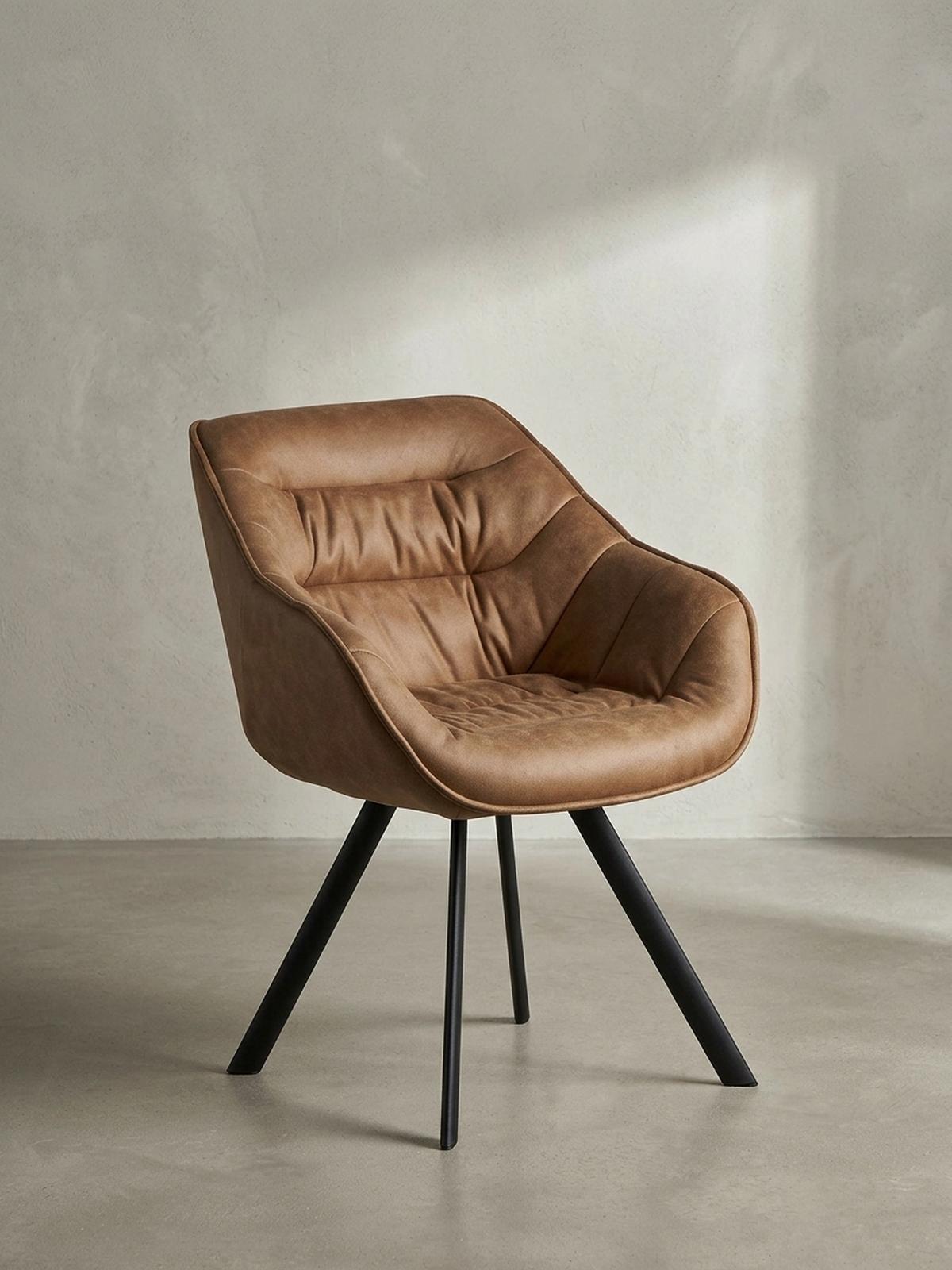 ESSZIMMERSTUHL Samtbezug mit Metallgestell Modern gepolstert, Beige - Beige/Schwarz, Textil/Metall (64/85/60cm) - KADIMA DESIGN