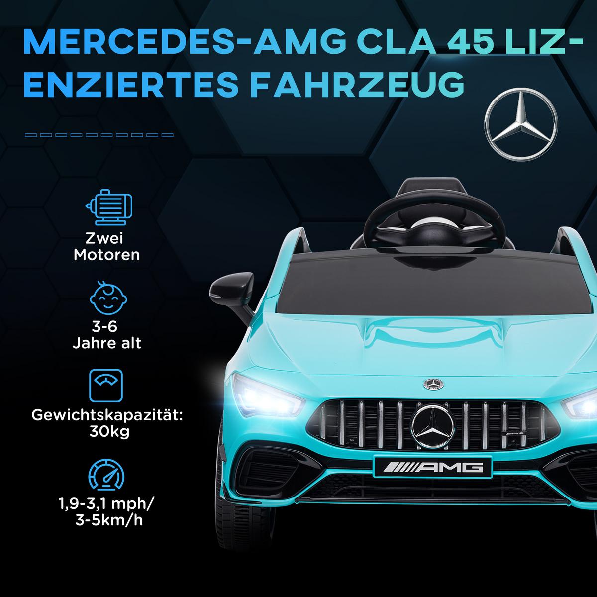 KINDER Elektroauto 12 V Kinderauto mit 2,4G Fernbedienung, USB-, MP3-Anschluss - Blau, Metall (110/61/45cm) - AIYAPLAY