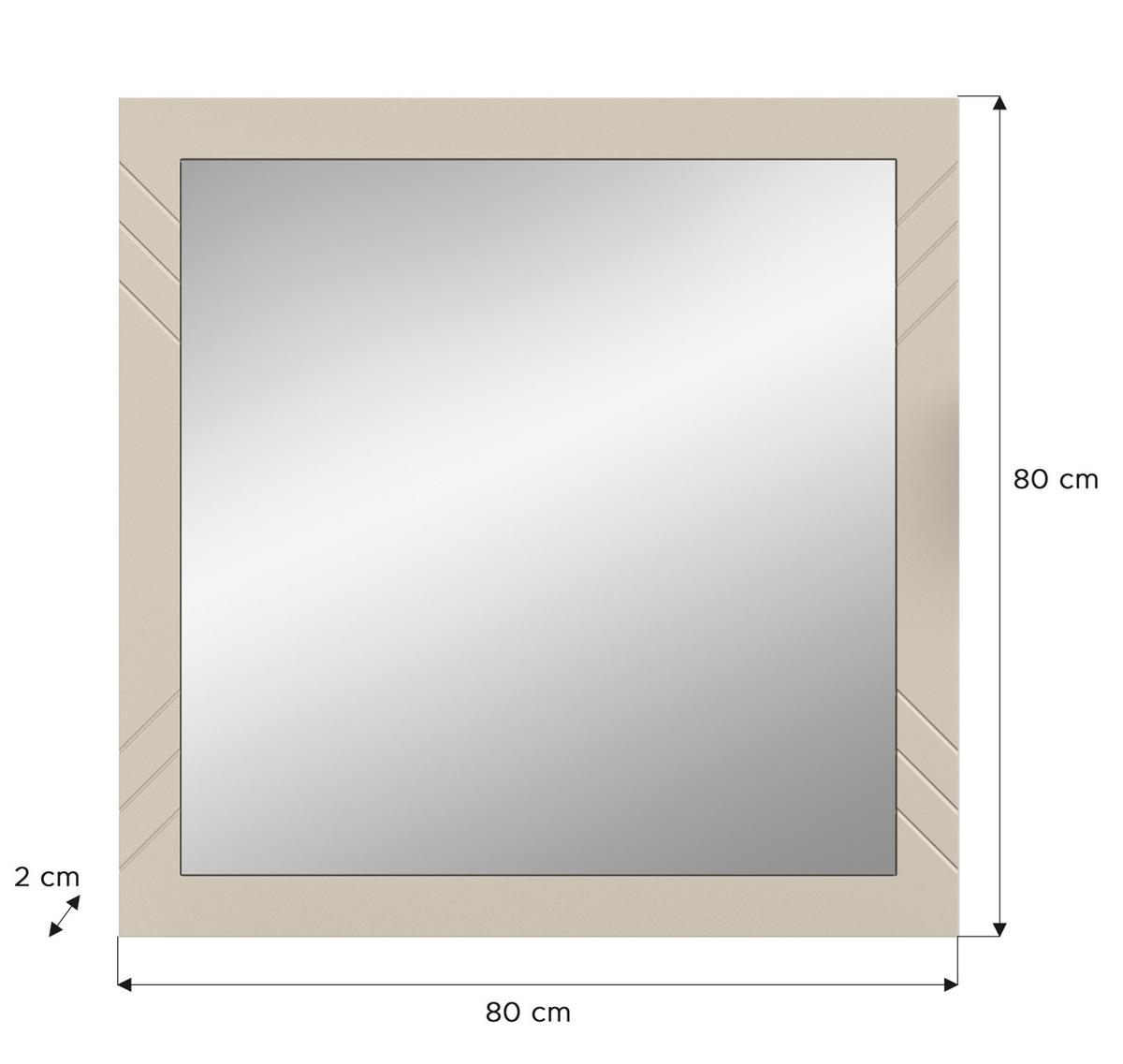GARDEROBENSPIEGEL Sand matt 80 x 80 cm, Wandspiegel mit Rahmen - Sandfarben, Glas/Holzwerkstoff (80/80/2cm) - Inn.Furn