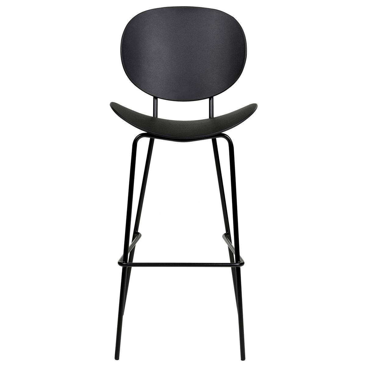 BARSTUHL 2er-Set Kunststoff schwarz Shonto - Schwarz, Kunststoff (52/116/48cm) - Beliani