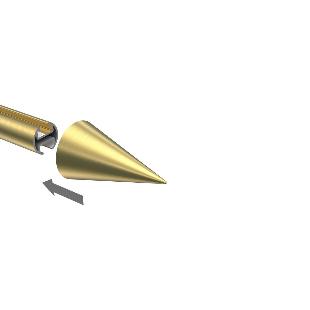 ENDSTÜCKE FÜR GARDINENSTANGEN 20 mm Ø, Savio Messing-Optik, Packung 2 Stück - Messingfarben, Metall (6/3.4/3.4cm) - INTERDECO