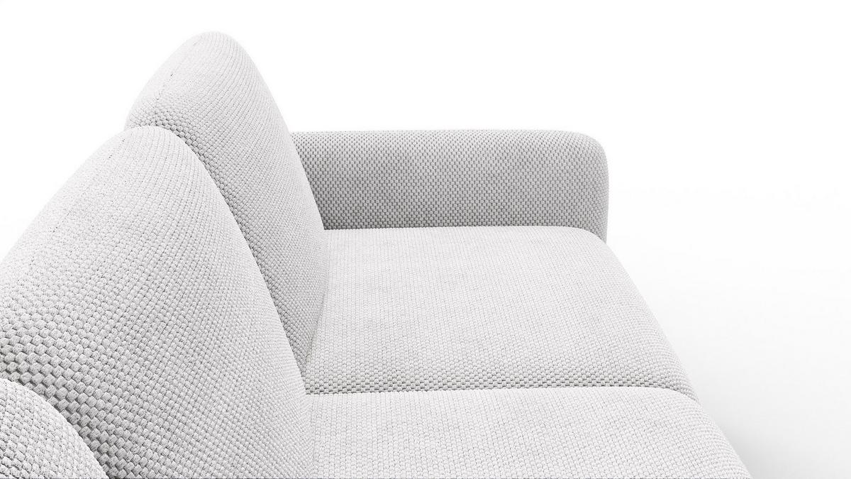 ECKSOFA FEBE 4-Sitzer links, creme - Creme/Schwarz, Holz/Textil (264/157cm) - Wozimo