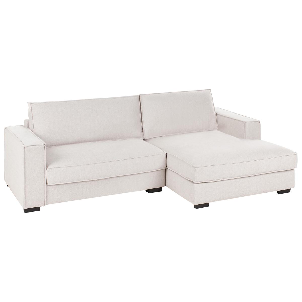 ECKSOFA Stoff Hellbeige linksseitig Renders - Beige, Textil (257/136cm) - Beliani