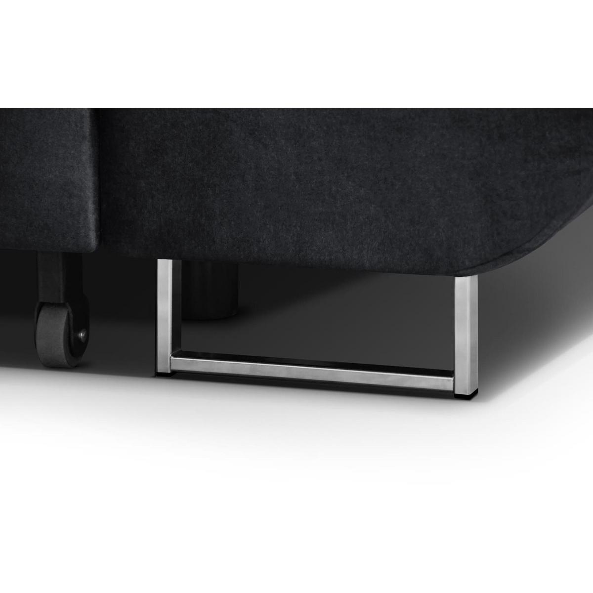ECKSCHLAFSOFA Vild verstellbaren Kopfstützen, Schwarz, links - Chromfarben/Schwarz, Textil (275/203cm) - Beautysofa