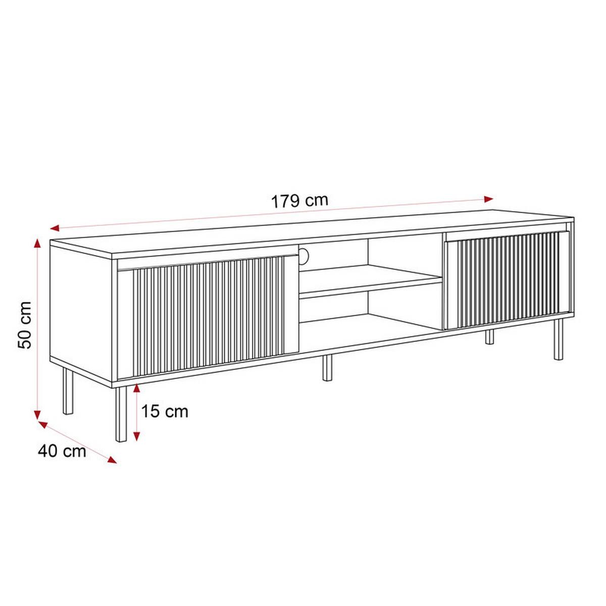 TV-LOWBOARD LIRA stehend, 179 cm Sandbeige - Beige/Schwarz, Holzwerkstoff/Metall (179/50/40cm) - Idohome
