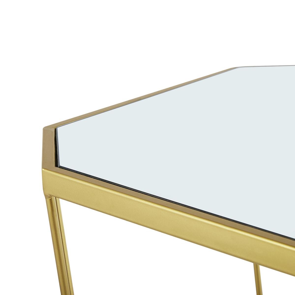 BEISTELLTISCH 2er-Set Achteckig Gold Sierra - Goldfarben, Glas (26/45/50cm) - Beliani