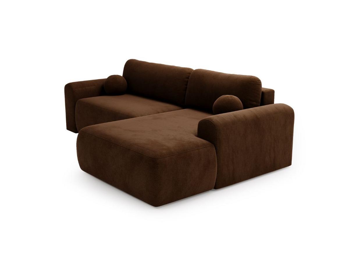 ECKSOFA Savana Dunkelbraun Rechts - Dunkelbraun, Holz/Textil (177/257cm) - Graingold