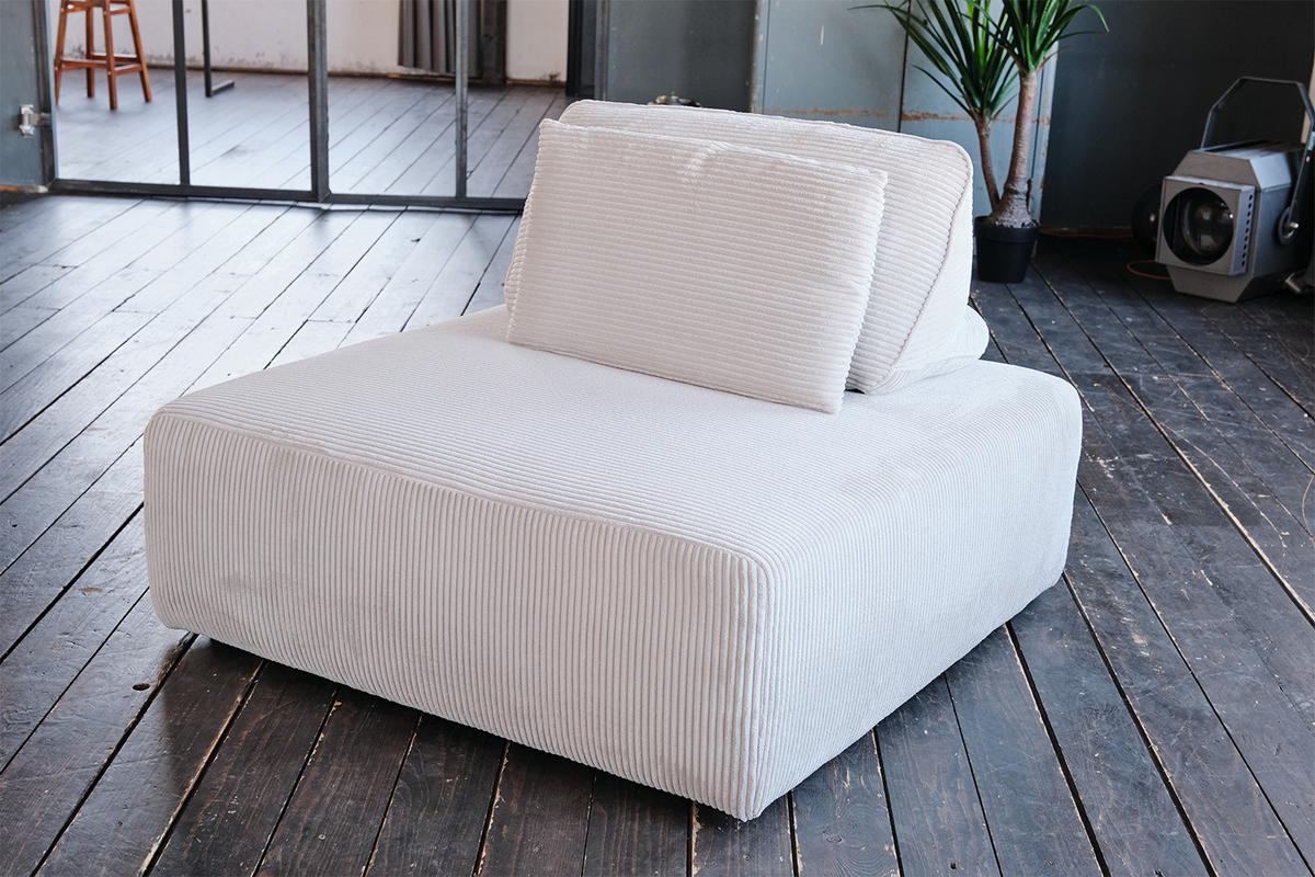 HOCKER MIT RÜCKENKISSEN WIOLO SOFT Hellgrau Cord - Hellgrau/Schwarz, Kunststoff/Textil (111/84/111cm) - KAWOLA