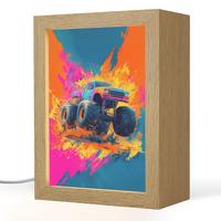NACHTTISCHLAMPE Monstertruck - Abstrakt - Farbspritzer - Farbenfroh 15x20 cm - Pink, Holzwerkstoff (8/15/20cm) - OnlyWow