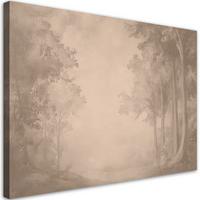 WANDBILD weg durch den wald - Beige, Textil (60/40cm) - Feeby