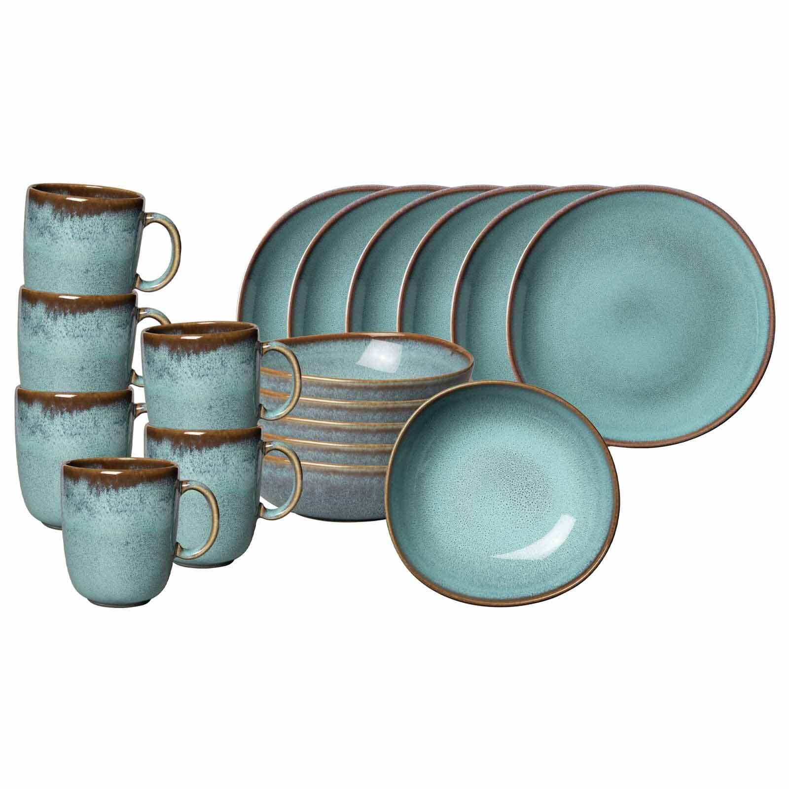 FRÜHSTÜCKS-SET Lave Glacé 18-tlg. - Türkis, Keramik (2/2/2cm) - like.Villeroy & Boch