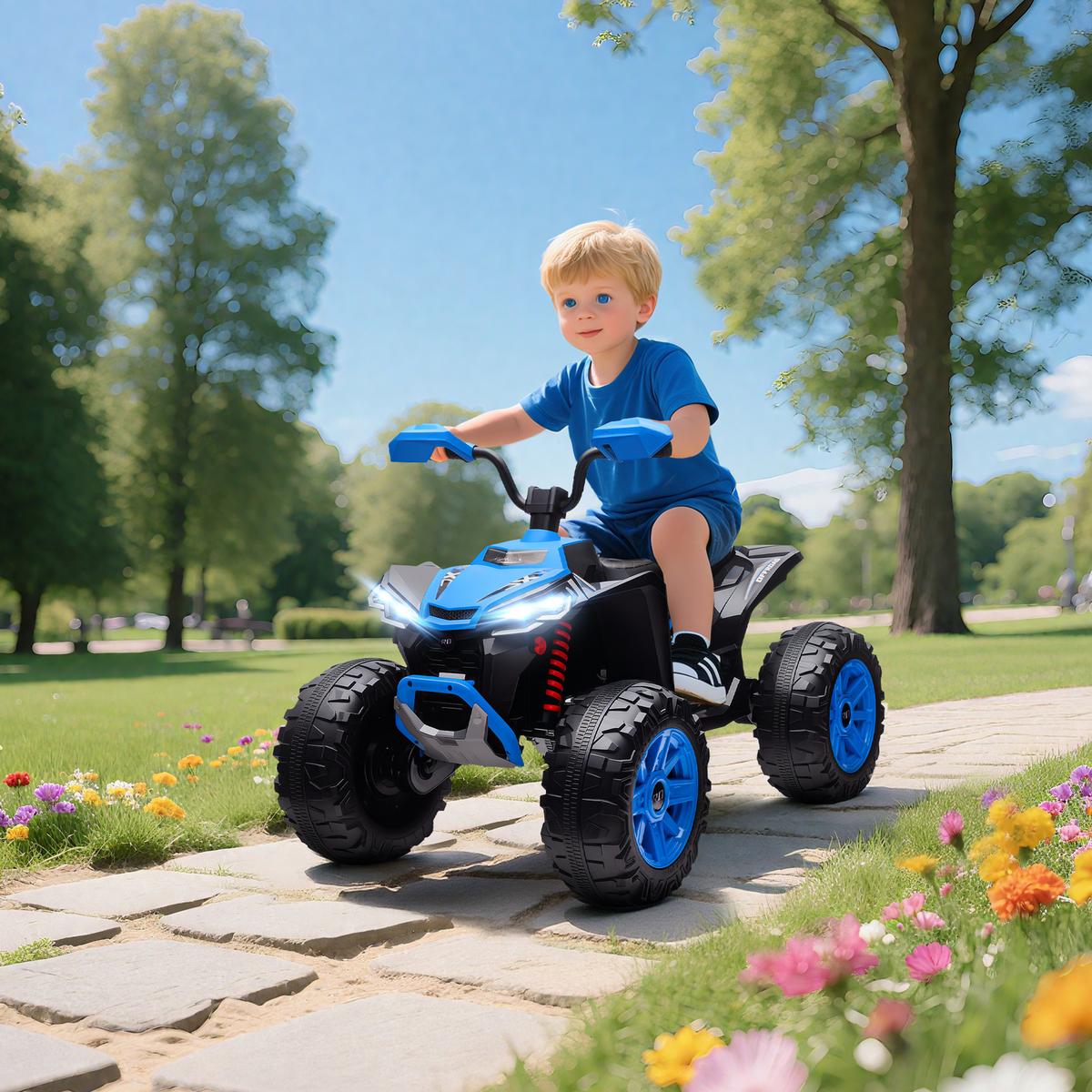 KINDER-ELEKTROQUAD 24V mit Vorwärts-, Rückwärtsfunktion, 2 Sitzer, Blau - Blau, Kunststoff (109/68.5/76cm) - AIYAPLAY