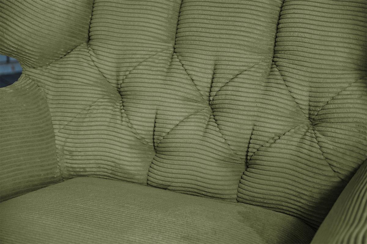 LONGSEAT CHAMRE Grün Cord - Schwarz/Olivgrün, Textil/Metall (130/95/160cm) - KAWOLA