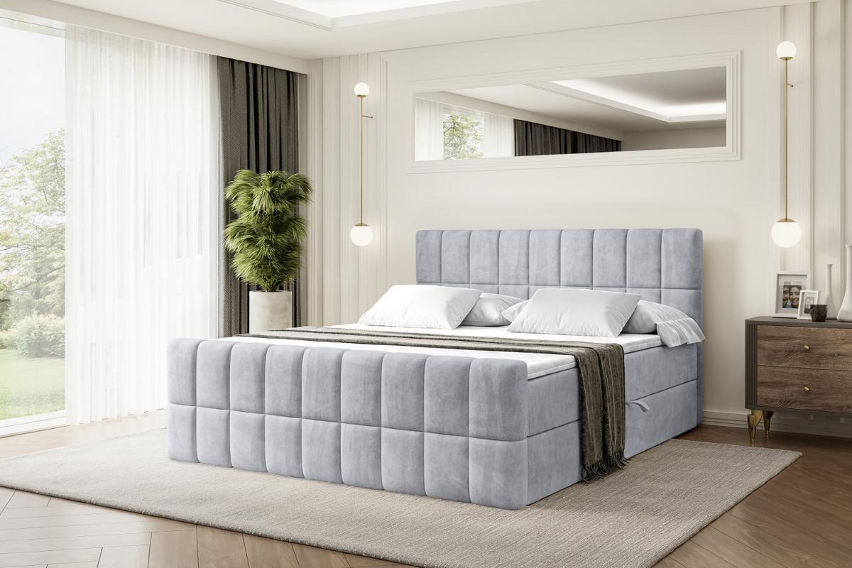 BOXBETT MIAMI-Z - 140x200 cm - H3 - Hellgrau - Hellgrau, Holzwerkstoff (140/200cm) - ALTDECOR