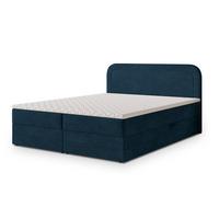 BOXBETT ARMEL 180x200 cm mit Matratze und Topper - Blau - Blau, Holz (180/200cm) - MASSENO