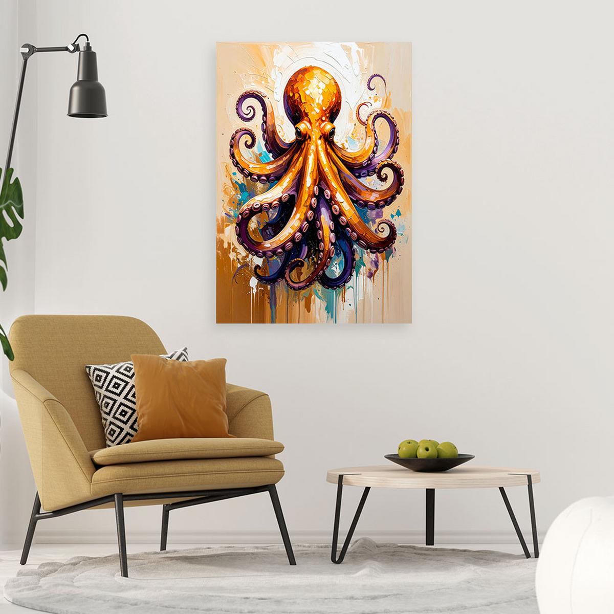 LEINWANDBILD Bar oder das Restaurant Oktopus 70x100cm - Beige, Textil (70/100cm) - Feeby