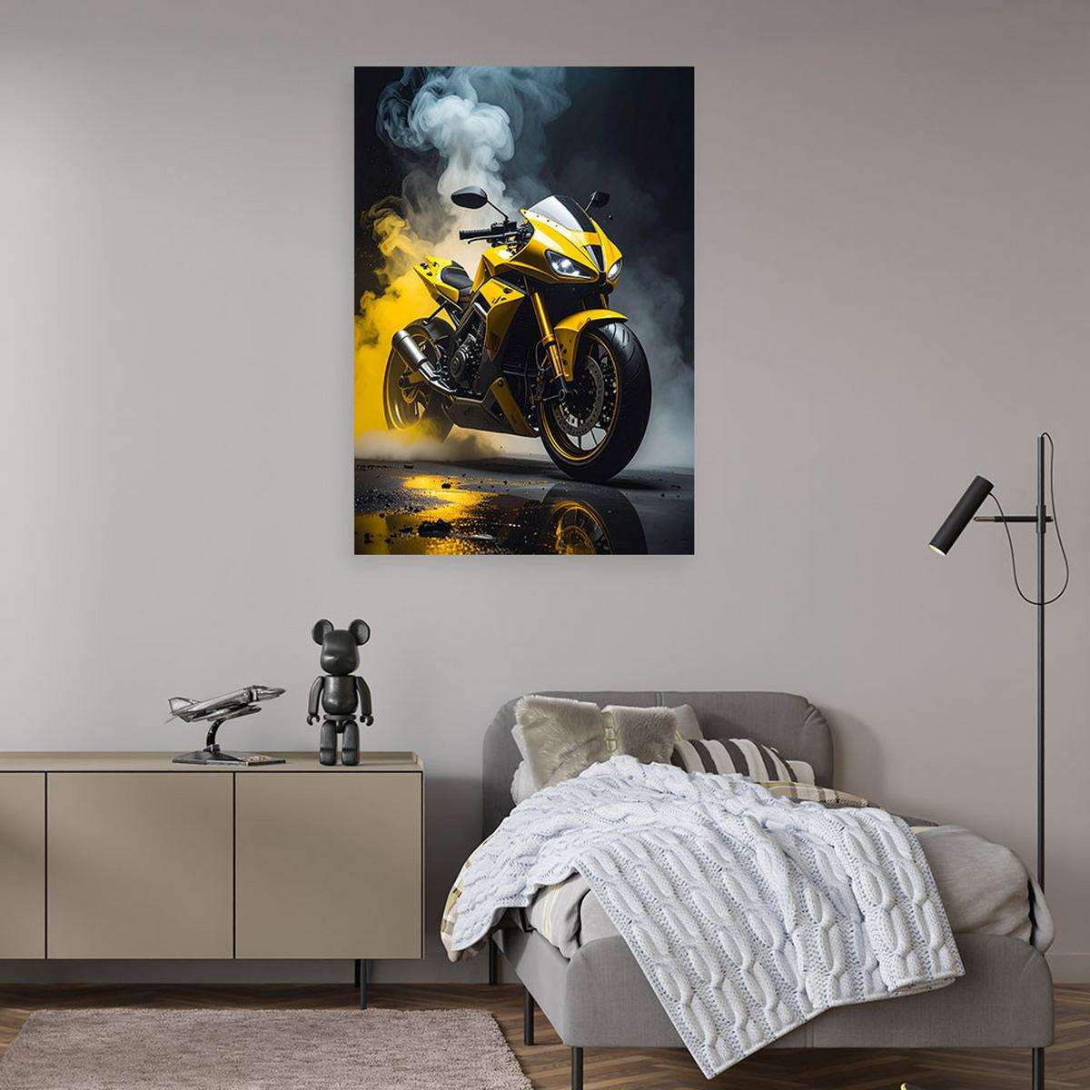 LEINWANDBILD Kraftfahrzeuge 70x100cm - Gelb, Textil (70/100cm) - Feeby