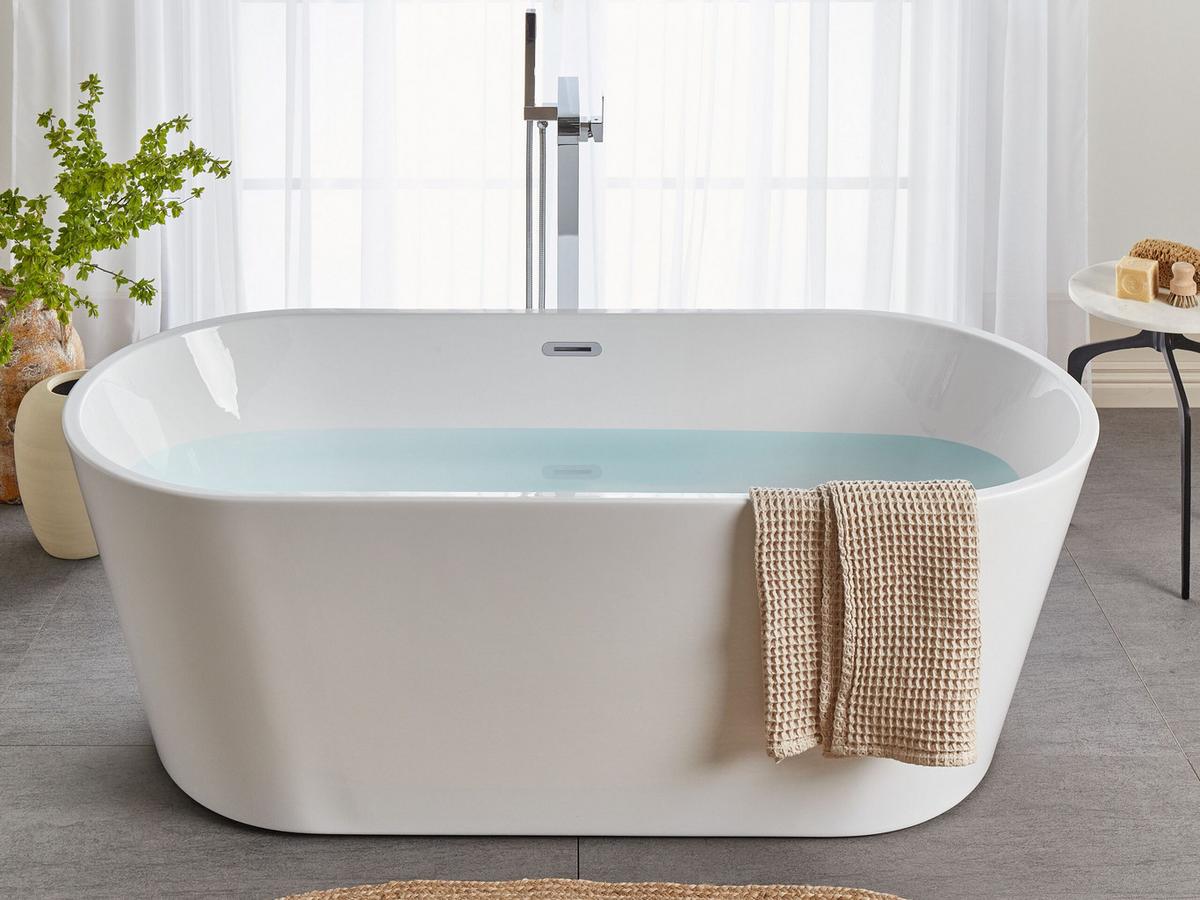 BADEWANNE FREISTEHEND 72x170x59 cm weiß Havana - Weiß, Kunststoff (72/59/170cm) - Beliani