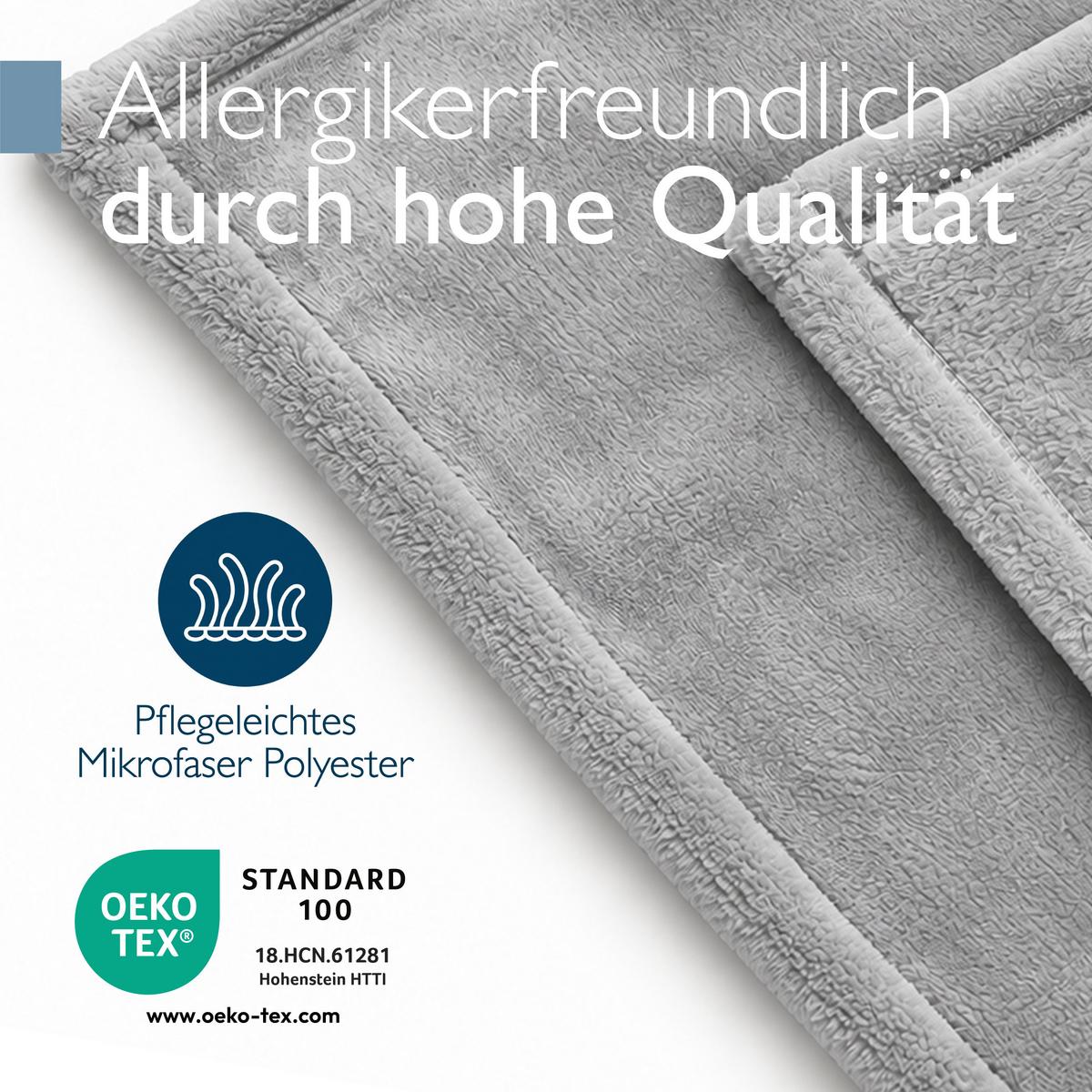DECKE Aurelia 220/240 cm Hellgrau - Grau, Textil (240/220cm) - Beautissu 