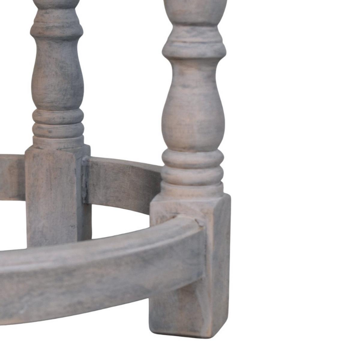 HOCKER mit Acid-Wash-Finish, Ledersitz, grau und braun - Braun, Leder/Holz (40/55/40cm) - Artisan Furniture