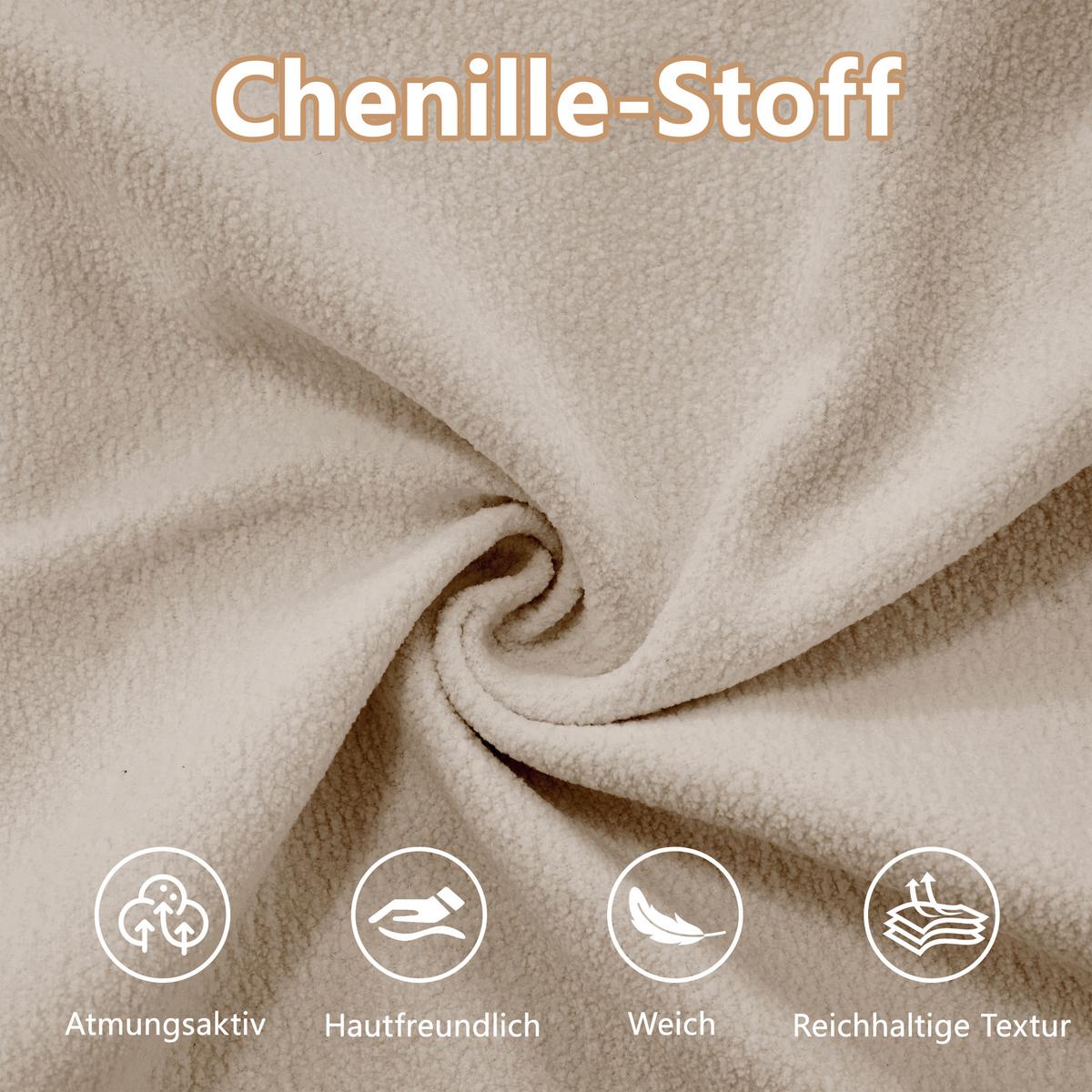 ECKSOFA Modulares 313cm Chenille Cloud-Sofa mit Ottoman für das Wohnzimmer - Cappuccino, Textil (313/145cm) - Urban Meuble