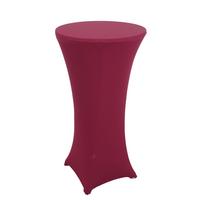 STEHTISCH + HUSSE rund Silber, Bordeaux 2er-Set - Bordeaux/Silberfarben, Textil (60/60/110cm) - MCW