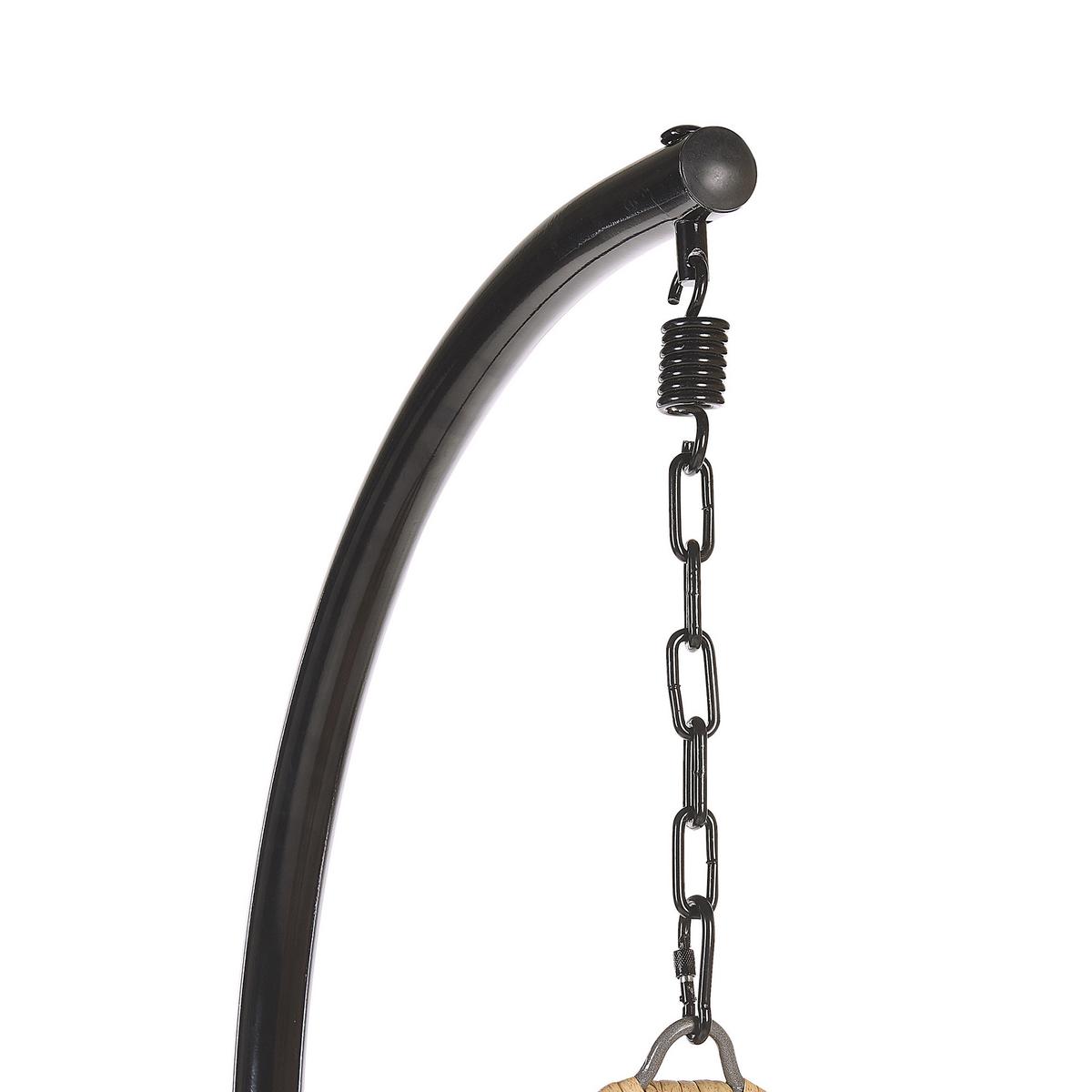 HÄNGESESSEL mit Gestell PE Rattan natürlich 97 cm Pineto - Beige, Kunststoff (80/199/97cm) - Beliani