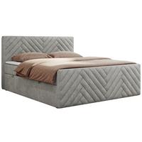 BOXBETT PARIS DUO 200/200 - Hellgrau Struktur - H4 - Hellgrau, Holz/Textil (200/200cm) - MKS