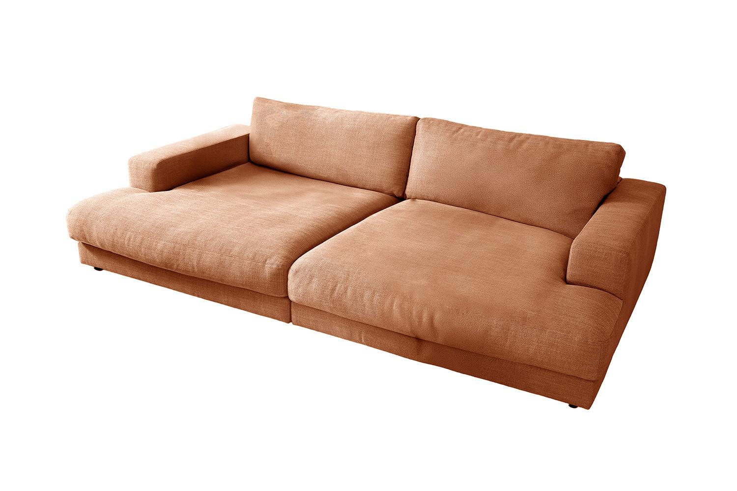BIG SOFA MADELINE Braun Webstoff - Schwarz/Braun, Kunststoff/Textil (290/85/170cm) - KAWOLA