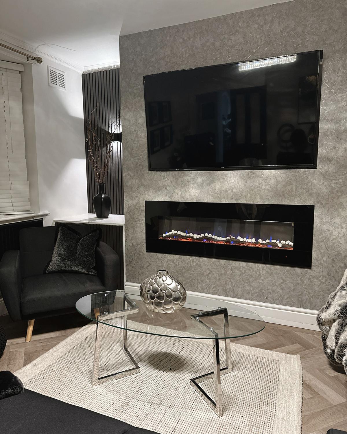 COUCHTISCH Glas Silber oval Fresno - Transparent/Silberfarben, Glas (60/120/45cm) - Beliani