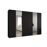 DREHTÜRENSCHRANK 202/300/52 6-türig - Kaschmir/Schwarz, Holz (300/202/52cm) - MÖBEL KRYSPOL