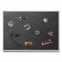 MAGNETTAFEL 100x70 cm Weißer Rahmen Holzstruktur Mit Harz - Wengefarben, Metall (100/70/0.4cm) - TULUP