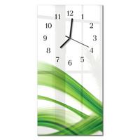 WANDUHR aus Glas 30x60 cm - Abstrakte Welle - Grün, Glas (30/60/0.4cm) - TULUP