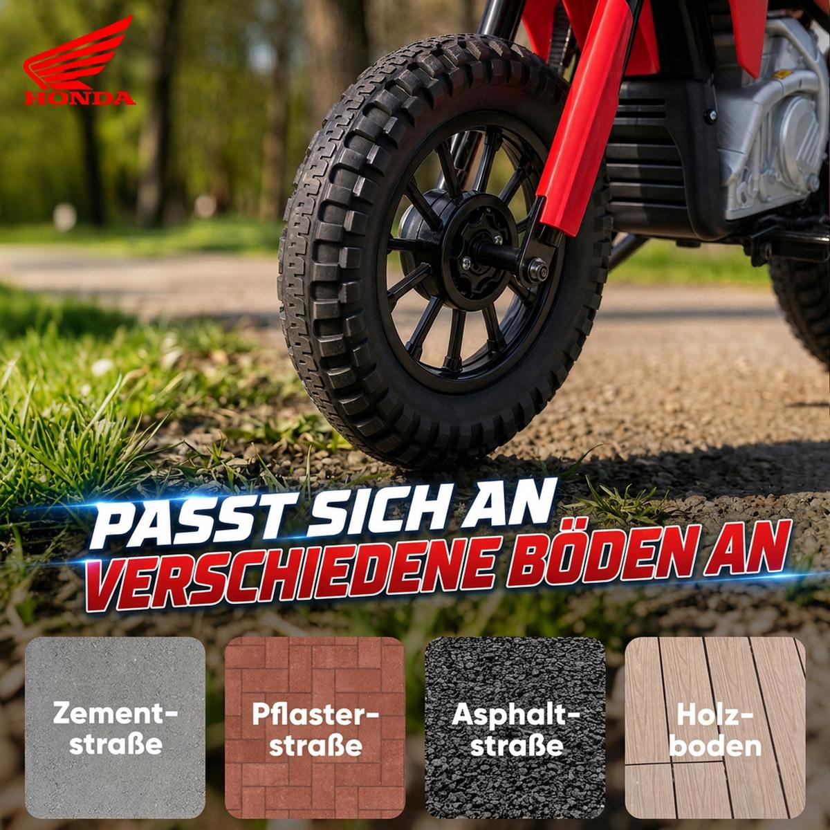 KINDER Motocross Stahl Kunststoff Rot - Rot, Metall (104/55/67cm) - AIYAPLAY