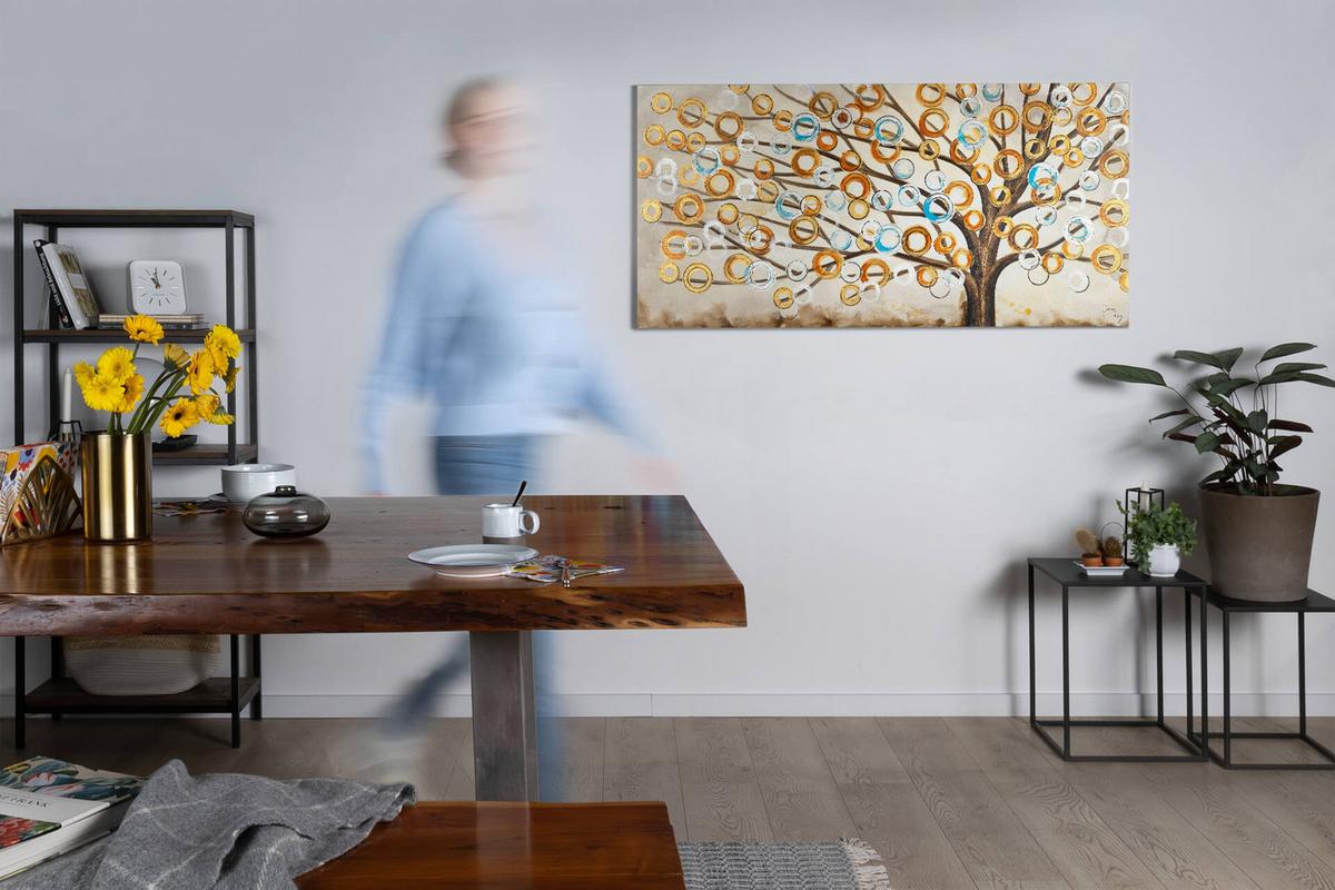 ÖLGEMÄLDE 140/70 cm - Beige/Kupferfarben, Holz/Textil (140/70cm) - KUNSTLOFT