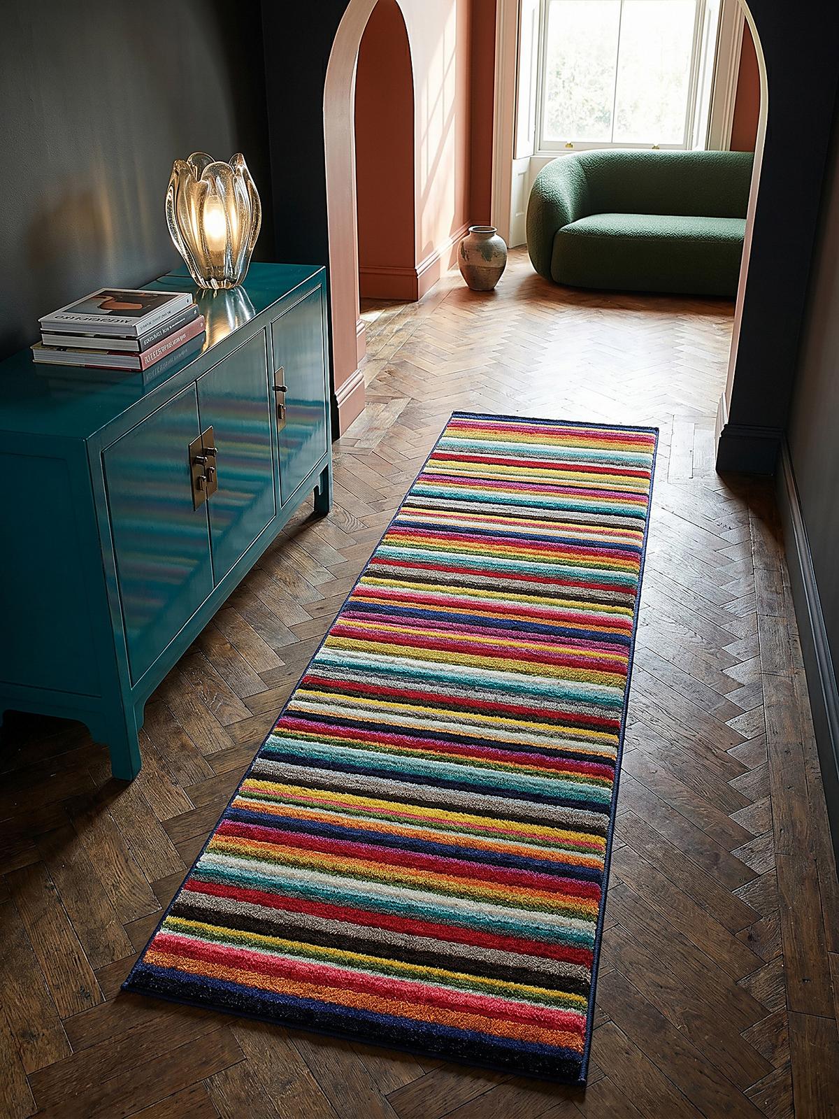 TEPPICH MEON, gestreift, Bunt, 66 x 300 cm - Multicolor, Textil (300/66cm) - KADIMA DESIGN