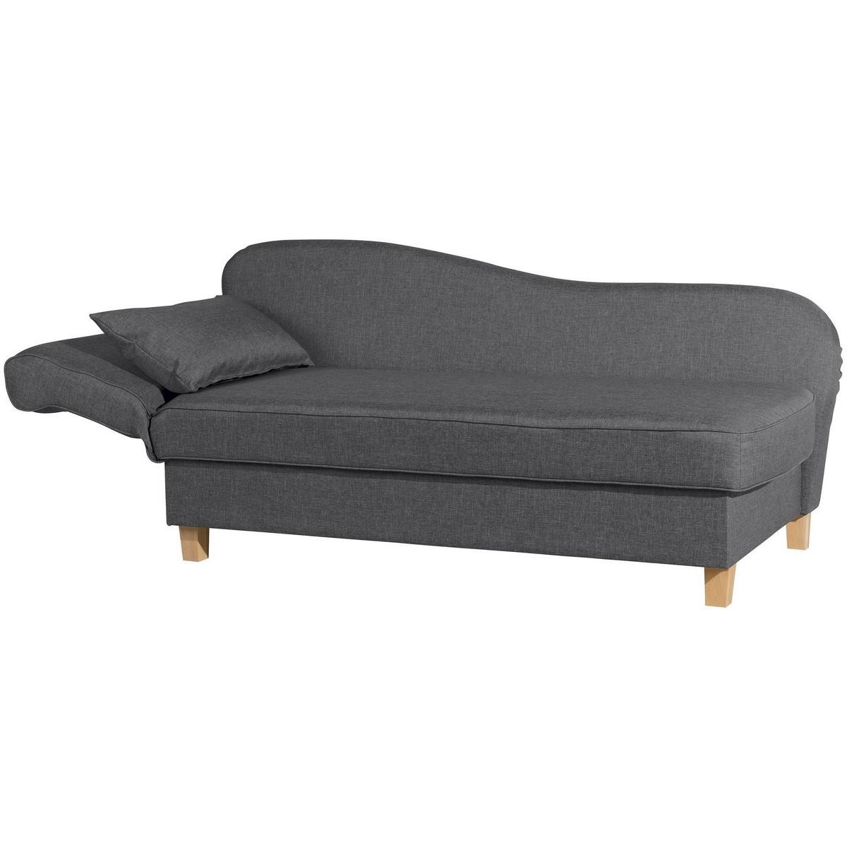 RECAMIERE mit Armteil links klappbar Katia Bezug Flachgewebe Buche natur / graphit - Grau, Kunststoff (190/82/88cm) - 58aufmkessel