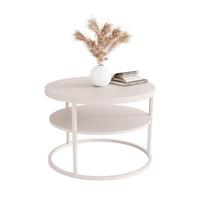 COUCHTISCH CIRI MATT KASCHMIR mit Ablage kaschmirfarbene Platte - Kaschmir, Holzwerkstoff (70/70/49cm) - Lookway